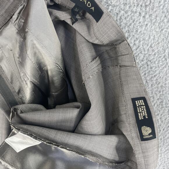 Escada Suit Womens 34 / M Gray Pure New Wool Floral Embroidered Jacket Pants Set - Picture 16 of 16